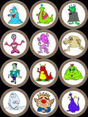 Friendly Monster O'Clock showing some additional clock faces